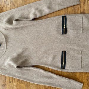 sweater tunic, tan, great with tights or jeans,